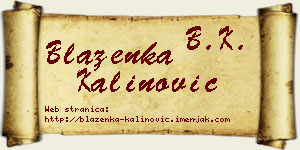 Blaženka Kalinović vizit kartica